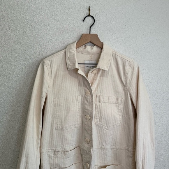 Madewell Womens XS Becker Oversized Chore Coat Longlined In Cream Boho Gorpcore - Picture 3 of 10